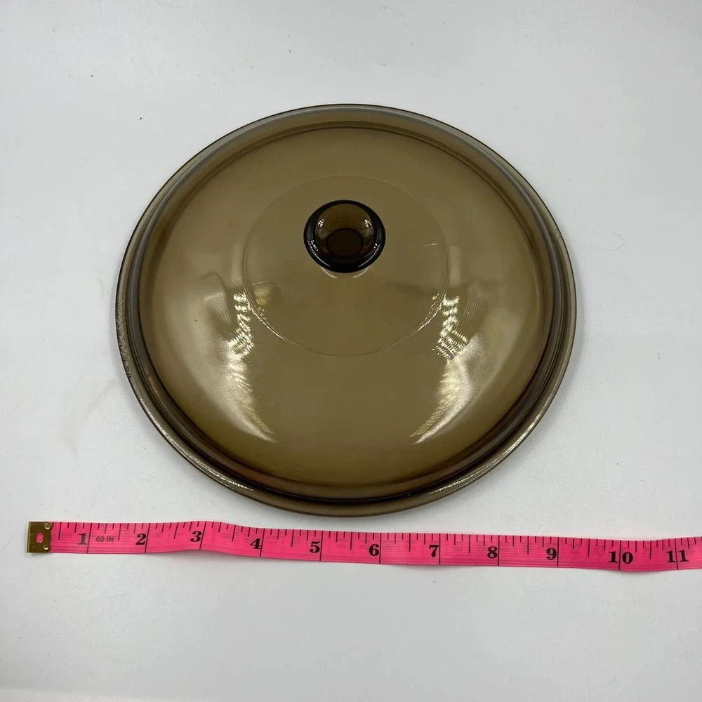 Pyrex Glass Lid 1970's Amber Colored 2.5‎ L Stock Sauce Pan Lid 624-0 Vintage